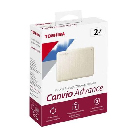 Disco Duro Externo Toshiba Canvio Advance 2TB - Blanco - Portátil