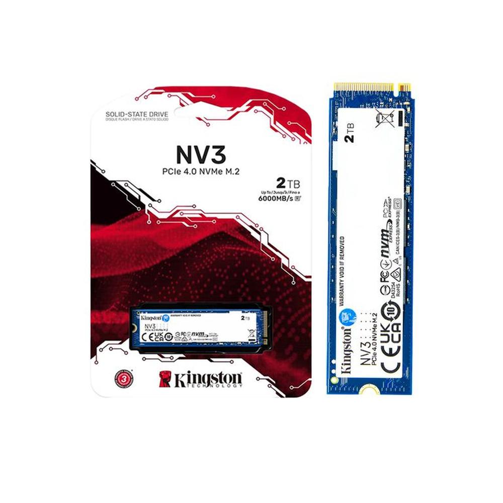 SSD Kingston NV3 2TB Gen4 NVMe PCIe 4.0 M.2 2280 Alto Rendimiento hasta 6000MBs SSD Kingston NV3 2TB Gen4 NVMe PCIe 4.0 M.2 2280 Alto Rendimiento hasta 6000MBs