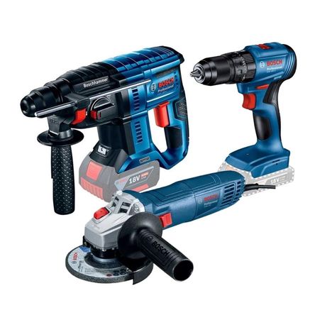Rotomartillo GBH 180 + Taladro GSB 185 + Esmeril GWS 700 Bosch Rotomartillo GBH 180 + Taladro GSB 185 + Esmeril GWS 700 Bosch