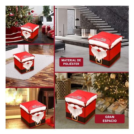 Caja Organizadora con Tapa de Rayas con Campana en Rojo Caja Organizadora con Tapa de Rayas con Campana en Rojo