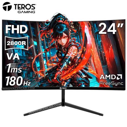Monitor curvo gaming TEROS TE-2476G 24 Full HD 1920x1080 VA 180Hz 1ms FreeSync Monitor curvo gaming TEROS TE-2476G 24 Full HD 1920x1080 VA 180Hz 1ms FreeSync