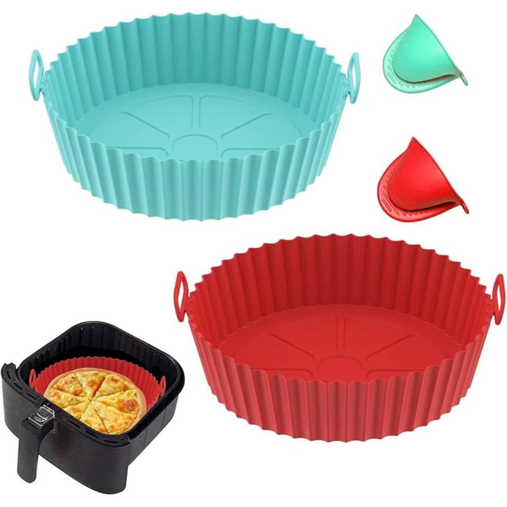 Pack 2 Molde Freidora Aire Silicona Reutilizable Antiadherente