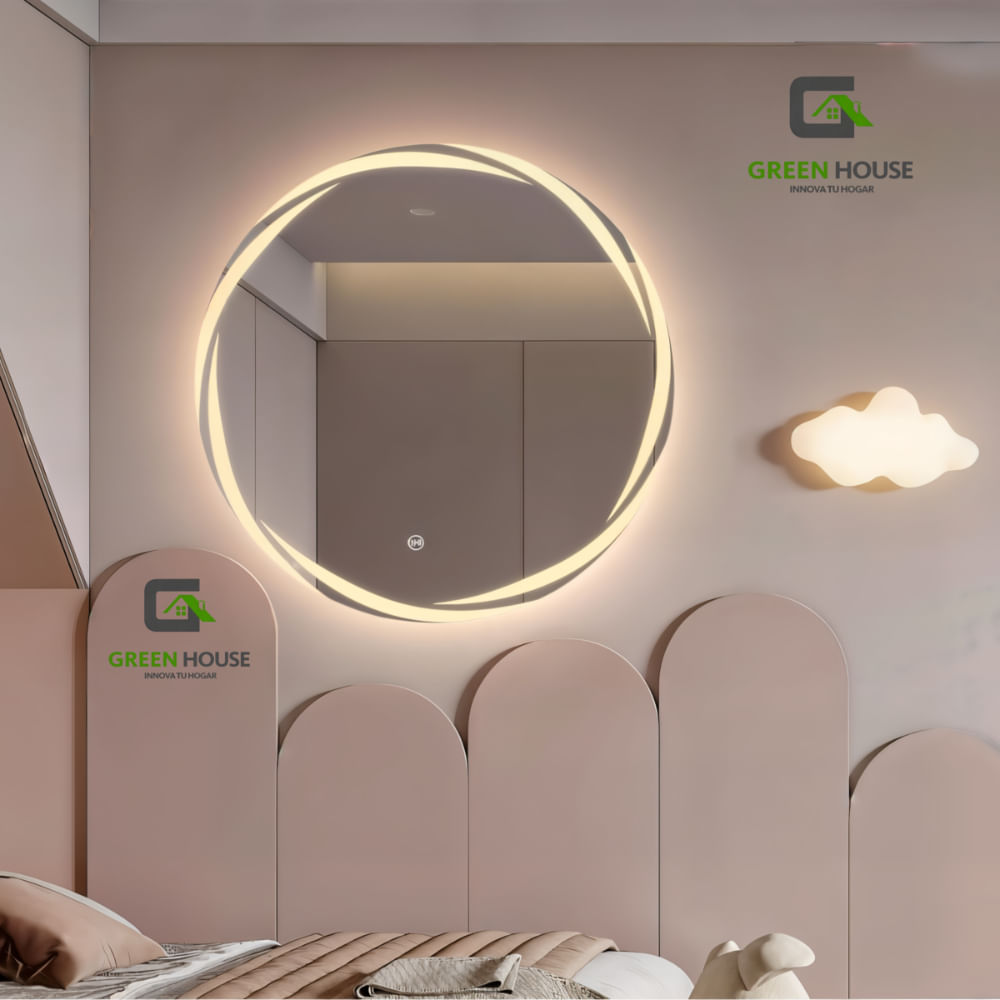 ELEGANTE ESPEJO GLAMOUR LED 3 TIEMPOS TOUCH REDONDO 60CM