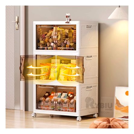 Estante con 3 Niveles Plegable en Blanco Y+Papel de Regalo