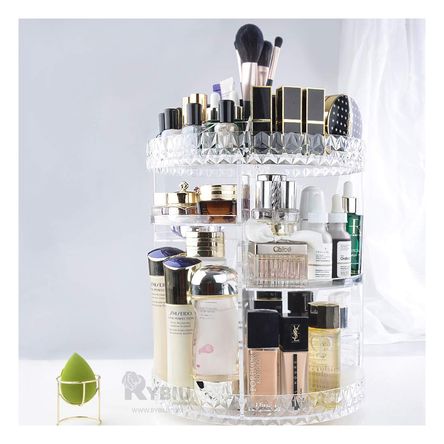 Organizador de Maquillaje Giratorio Transparente Y+Agendita Organizador de Maquillaje Giratorio Transparente Y+Agendita