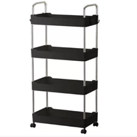 Estante Multiusos de 4 Niveles Negro