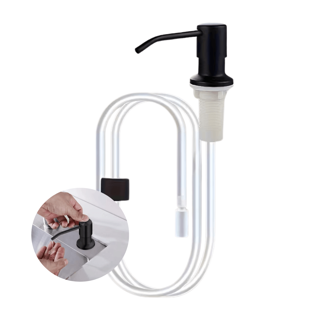 Dispensador de jabón liquido negro con manguera succion de 90 cm