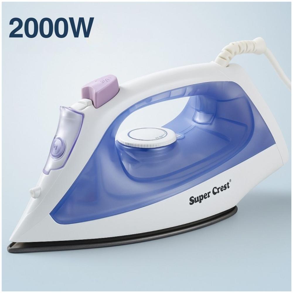 Plancha a Vapor Eléctrica Con Base Antiadherente Super Crest 2000W Morado