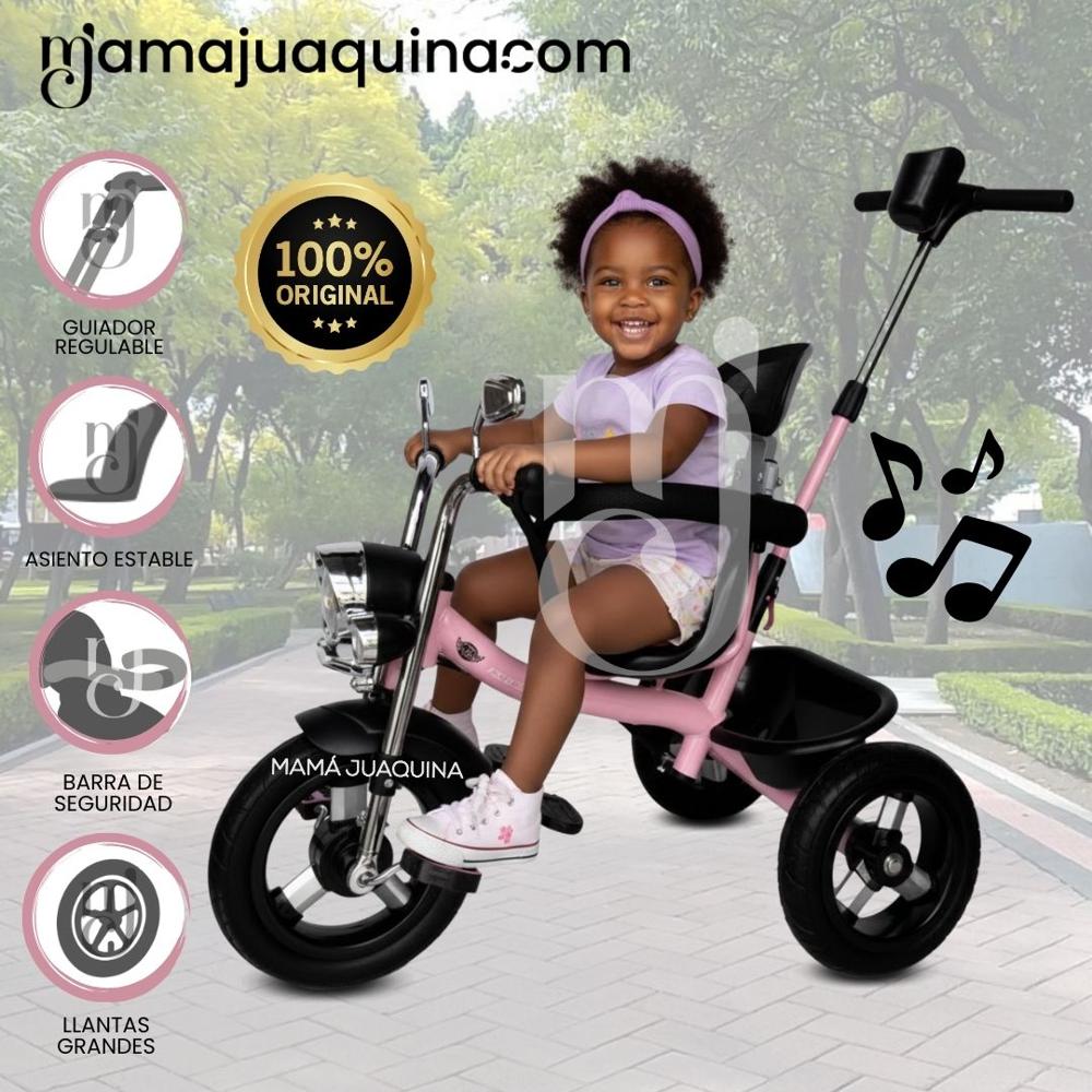 Triciclo Chavito con Guiador YARLEY Musical Light Pink