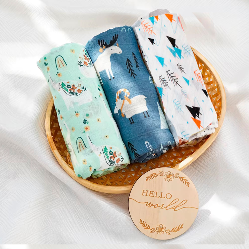 Manta Muselina para Bebé Algodón Pack x 3 Unidades SMT51