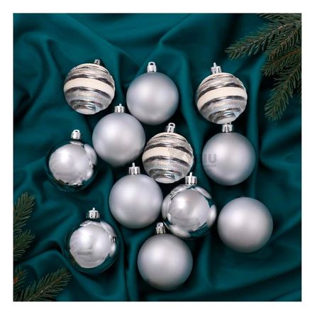 Bolas con Estilo Brillante en Plateado Y+Ligas de Regalo Bolas con Estilo Brillante en Plateado Y+Ligas de Regalo