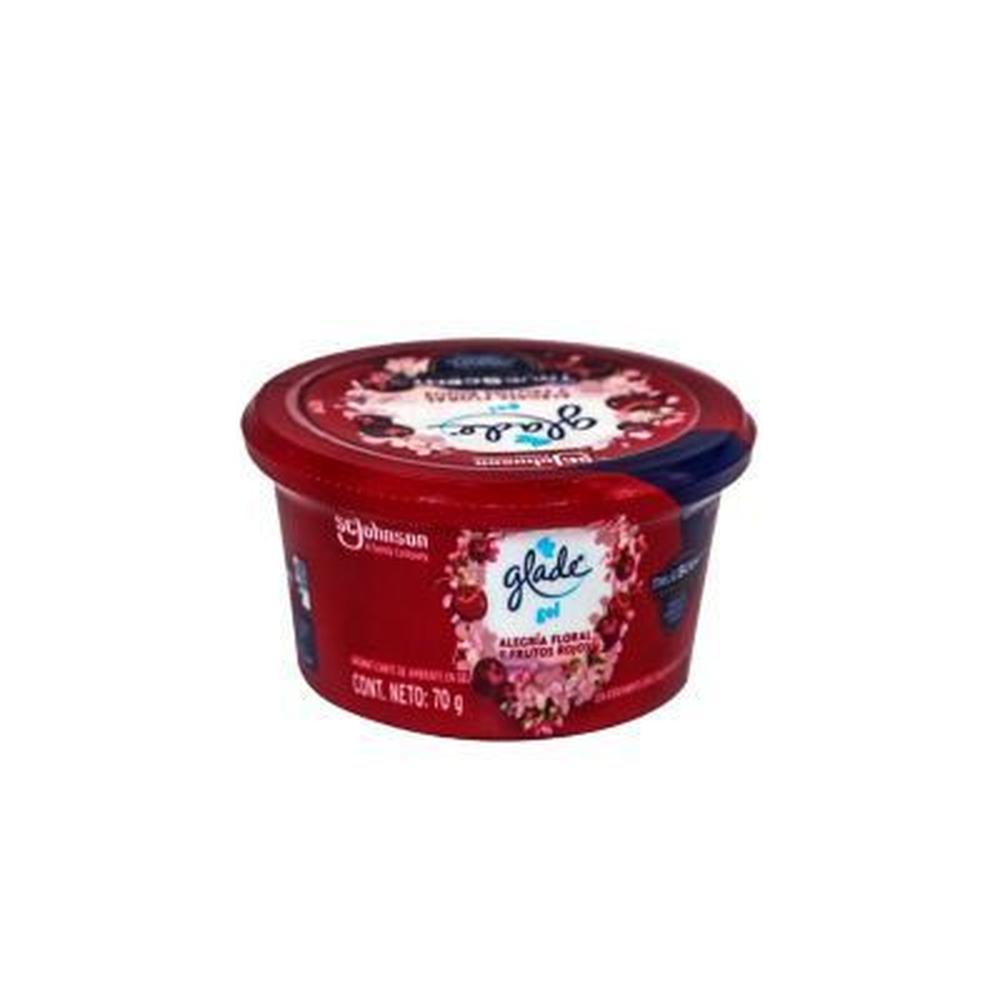 AMBIENTADOR GEL ALEGRIA FLORAL Y FRUTOS ROJOS 70 GR GLADE