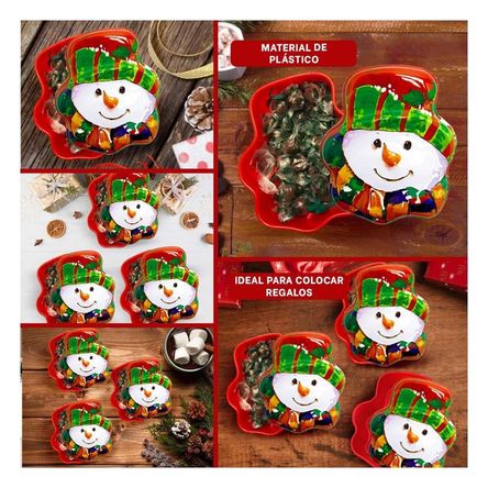 Caja con Tapa Navideña Festiva Tradicional en Multicolor