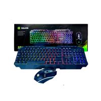 KIT GAMER 2 EN 1 HALION TECLADO+MOUSE CLABLE Negro