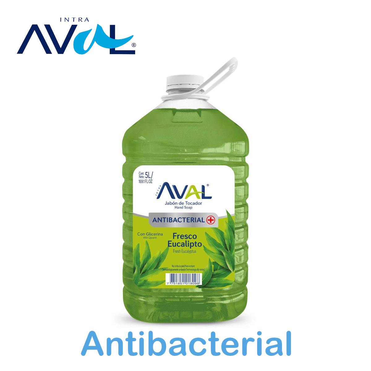 Jabón Líquido Antibacterial Aval Galón 5 Litros Eucalipto