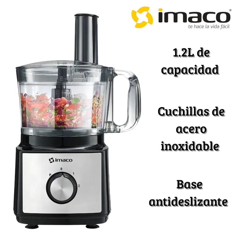 Procesador de alimentos Imaco FP7581 8 en 1 Potencia 750 Watts Negro