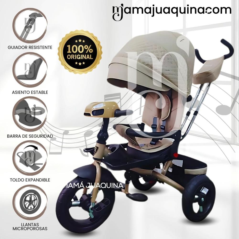 Triciclo Guiador para Niños EFABEL Edición Llimitada Beige