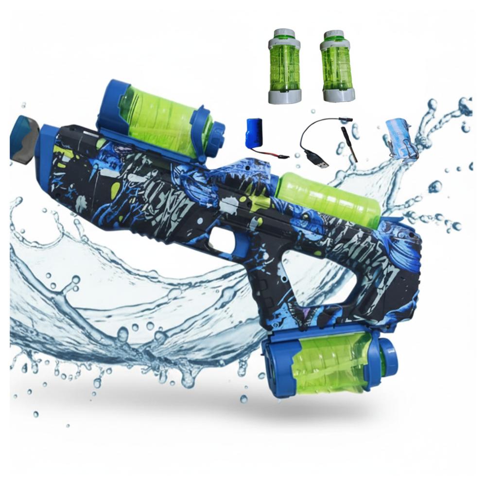 Pistola de Agua Mercury Lanzador de Agua para Niños Juguete Aire Libre Batería con Accesorios Azul