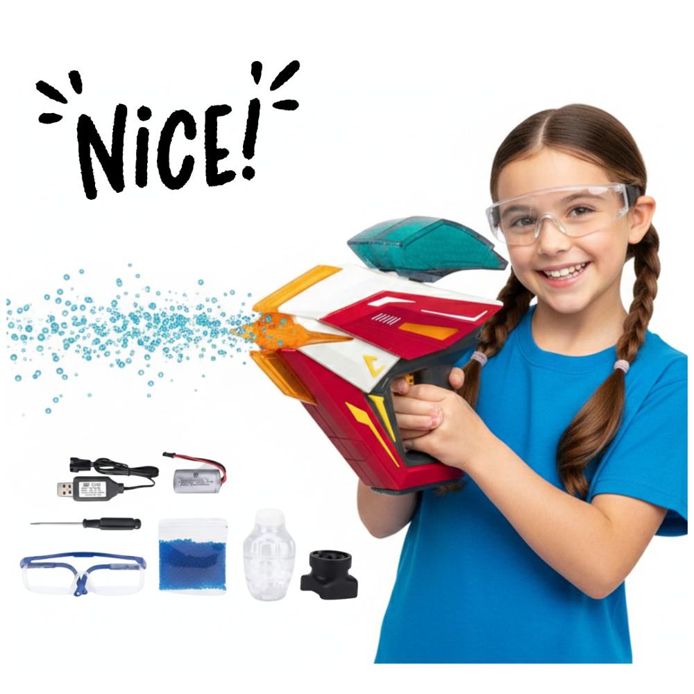 Pistola de Agua Futurista Juguete a Batería para Niños Accesorios Lanzador de Balines Hidrogel