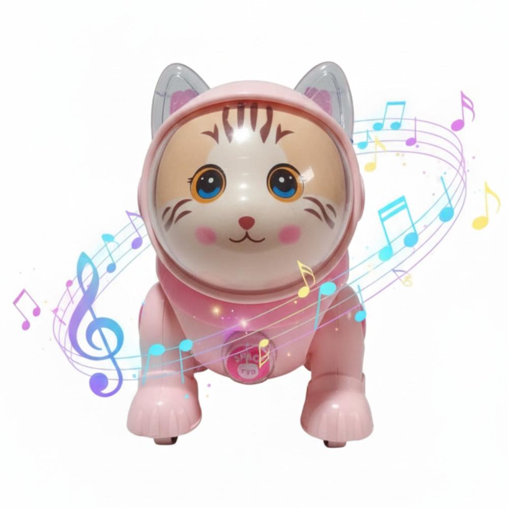 Robot Mascota Gato Musical Luces Bota Humo Camina Juguete Robot para Niños