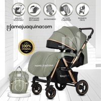 Coche Cuna TURQUIA PREMIUM con Mochila Pañalera Green