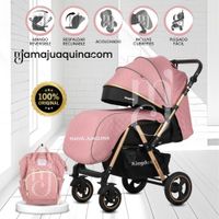 Coche Cuna TURQUIA PREMIUM con Mochila Pañalera Pink