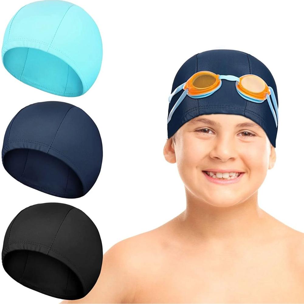 PACK 2 GORRO DE NATACION DE TELA ELASTICO PARA NIÑOS