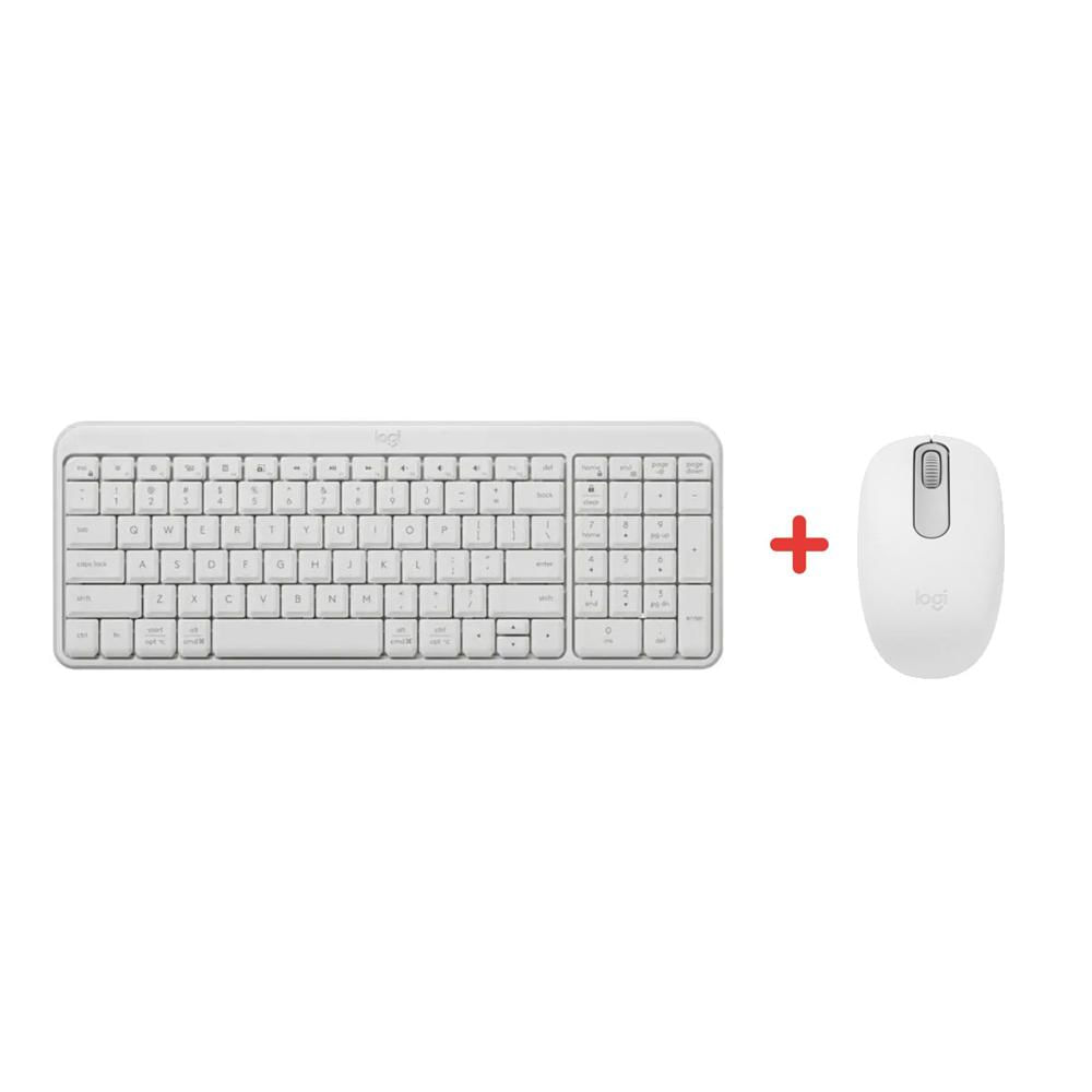 TECLADO Y MOUSE LOGITECH K250 MOUSE M196 BT INALÁMBRICO BLANCO