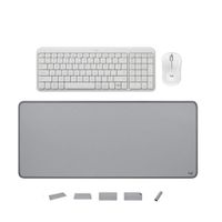 TECLADO Y MOUSE LOGITECH K250 MOUSE M240 BLANCO PAD MOUSE 30X70CM GRIS