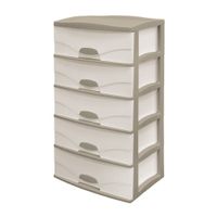 Comoda Raymi 5 Pisos Beige Humo con Taupe Reyplast