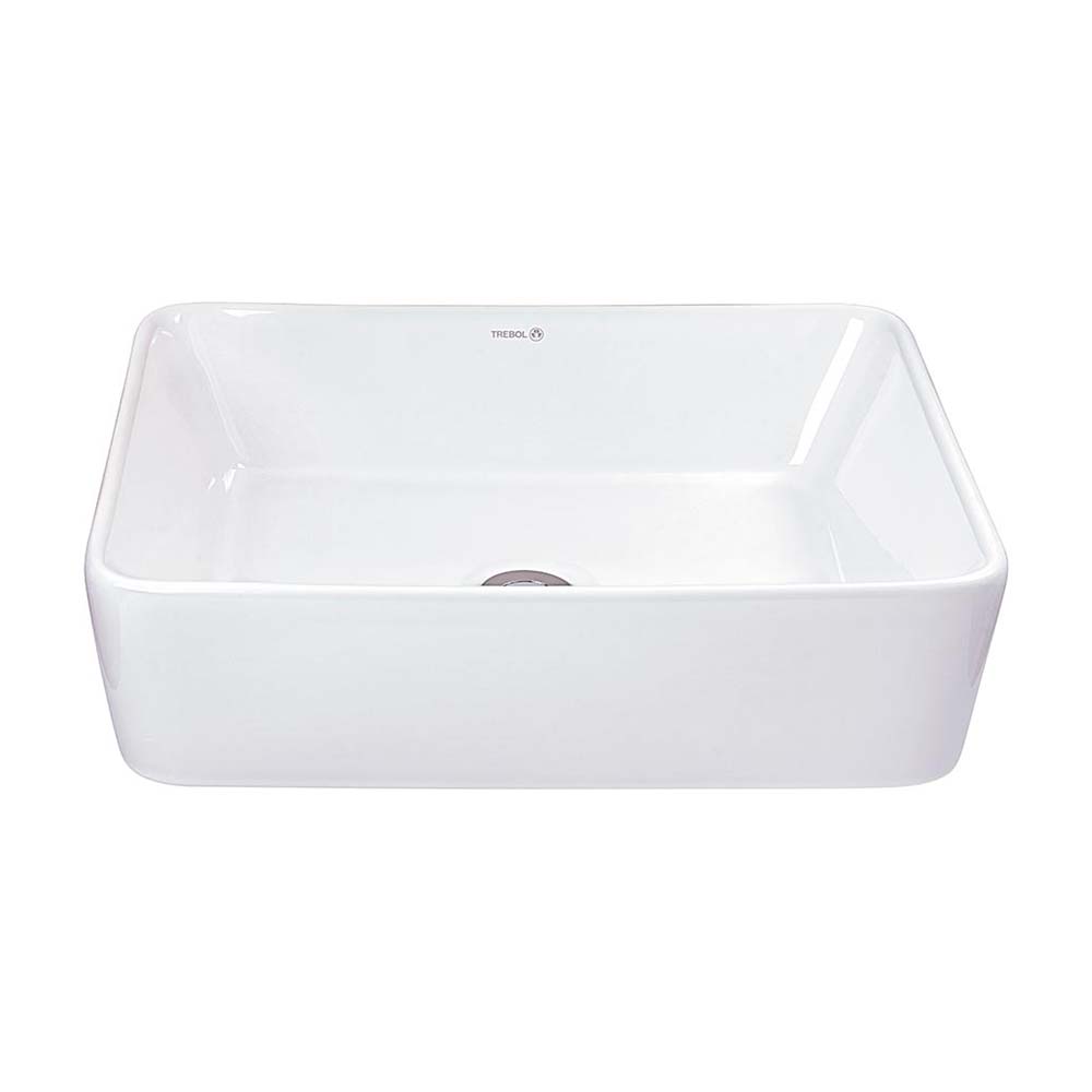 Ovalín de Loza Trebol Modelo Samoa Rectangular Blanco 45cm