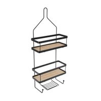 Organizador de Ducha Elite Bamboo Orange Modelo BWS121702 Hierro Negro de 3 Niveles