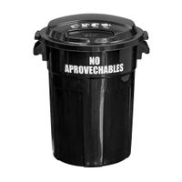 Tacho Recolector Super Rey No Aprovechables de Plástico Negro 125 l Reyplast