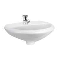Lavatorio Loza Vitrificado Trebol Eco Brillante Blanco 43 cm