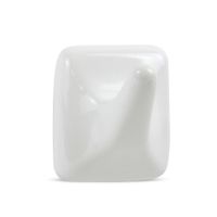 Gancho Trebol de Loza Vitrificada Blanco