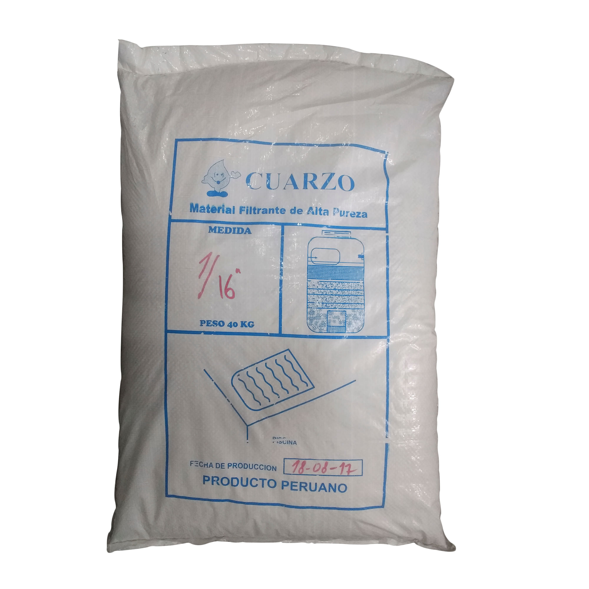 Arena de cuarzo en saco 1/16 x40 kg