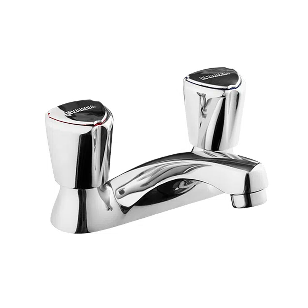 Mezcladora para Lavatorio Bimando Vainsa Mares Aquarius 4" Baja Plata