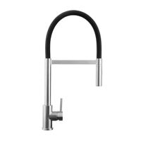 Mezcladora de lavatorio Monocomando Negra con ducha Inox Vainsa