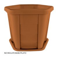 Macetero Circular de Polietileno Pica Madeira Café Cedro 30x22cm