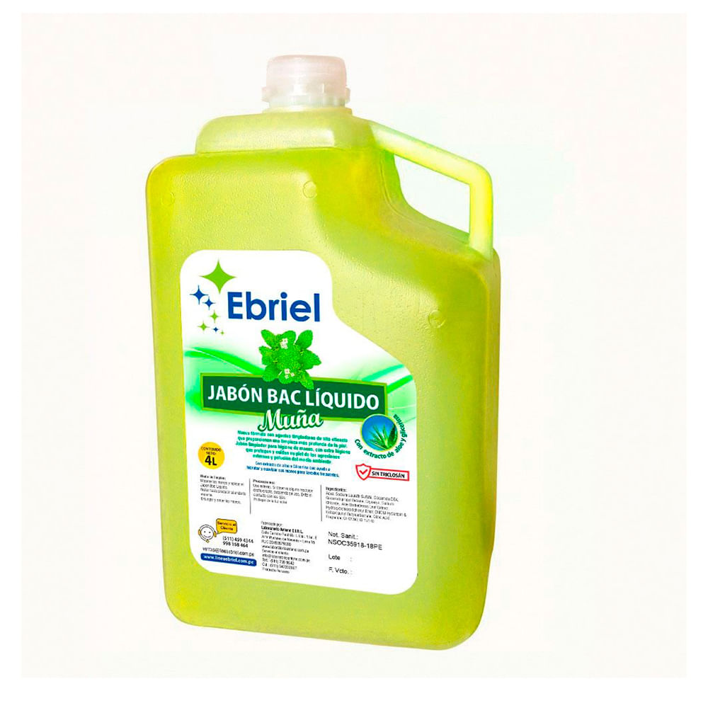 Jabón líquido Muña Galón 4 litros Ebriel