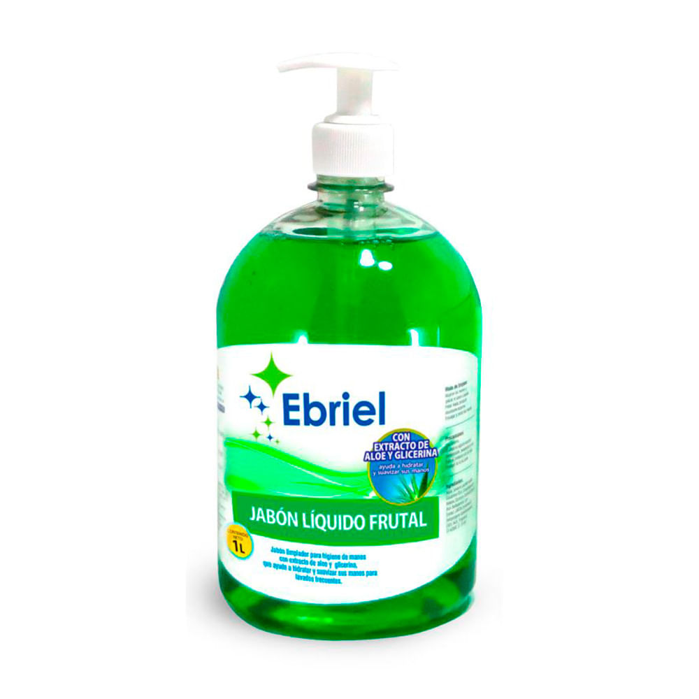 Jabón Líquido Frutal Ebriel 1 litro Verde con Aloe y Glicerina