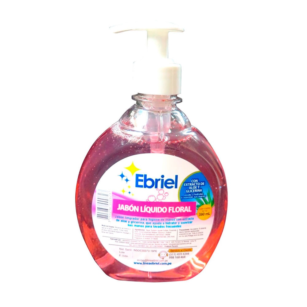 Jabón líquido Floral frasco x 380ml Ebriel