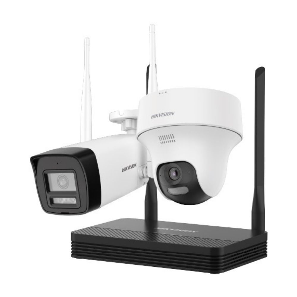 Cámara de Seguridad Hikvision 2Mp H.265 Wifi Nvs Kit Bullet +Turret