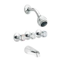 Mezcladora de Ducha Tina Iris Trebol de Bronce 8"" Plata