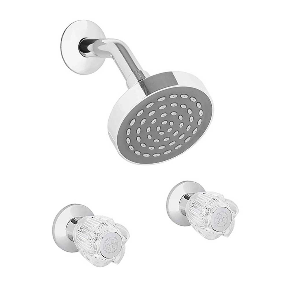 Mezcladora de Ducha Trebol Dalia 8" en Bronce Color Plata