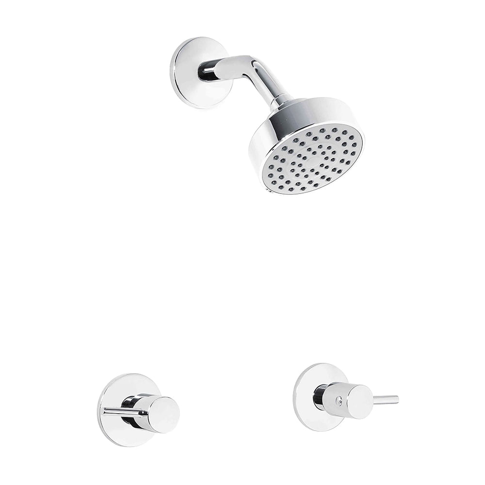 Mezcladora de Ducha Empotrada Trebol Memphis 8" de Bronce Plata