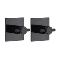 Conjunto de 2 Ganchos Cuadrados Abs 3M Negro
