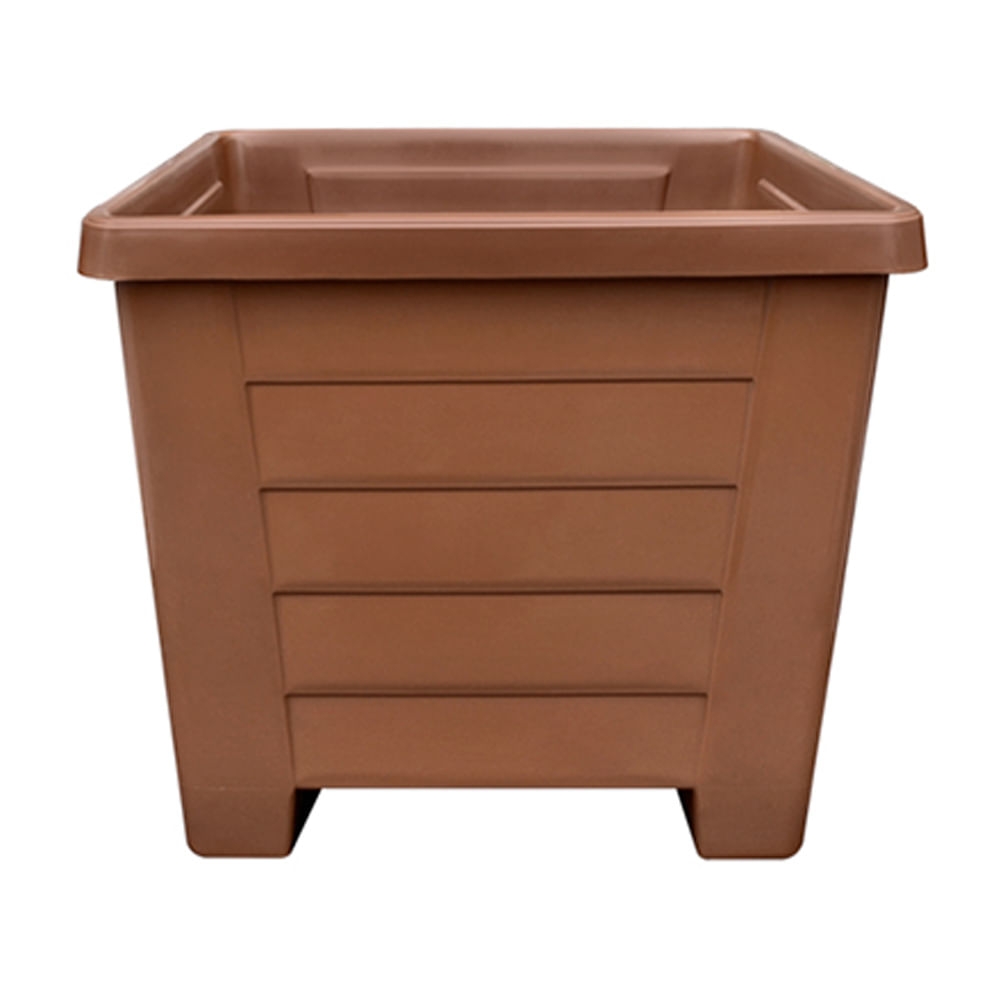 Macetero de Polipropileno Pica Glam Cuadrado Pequeño Marrón