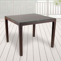 Mesa Tavarúa con vidrio 75 x 75 cm Reyplast