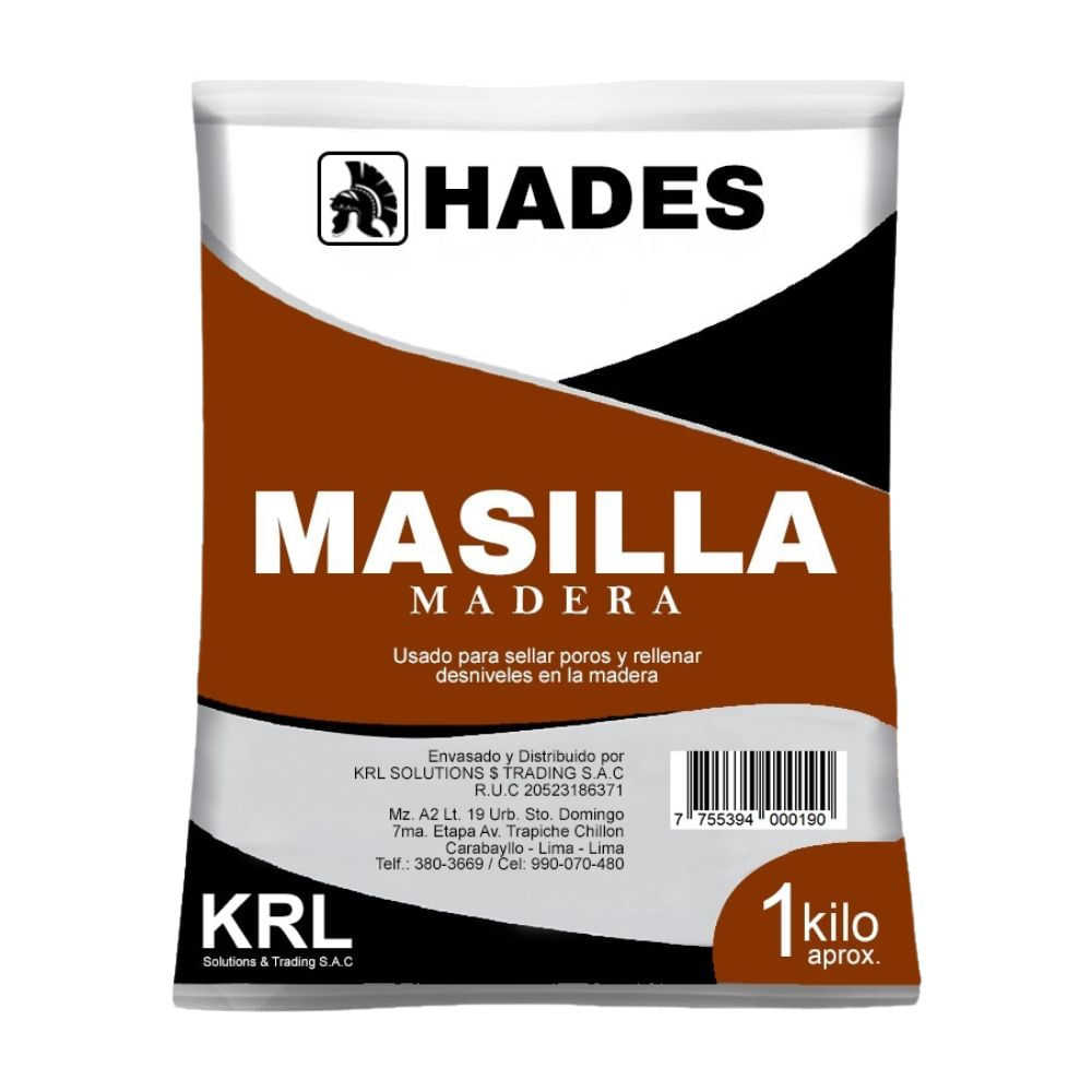 Masilla para Madera Hades 1kg de Resina Acrílica